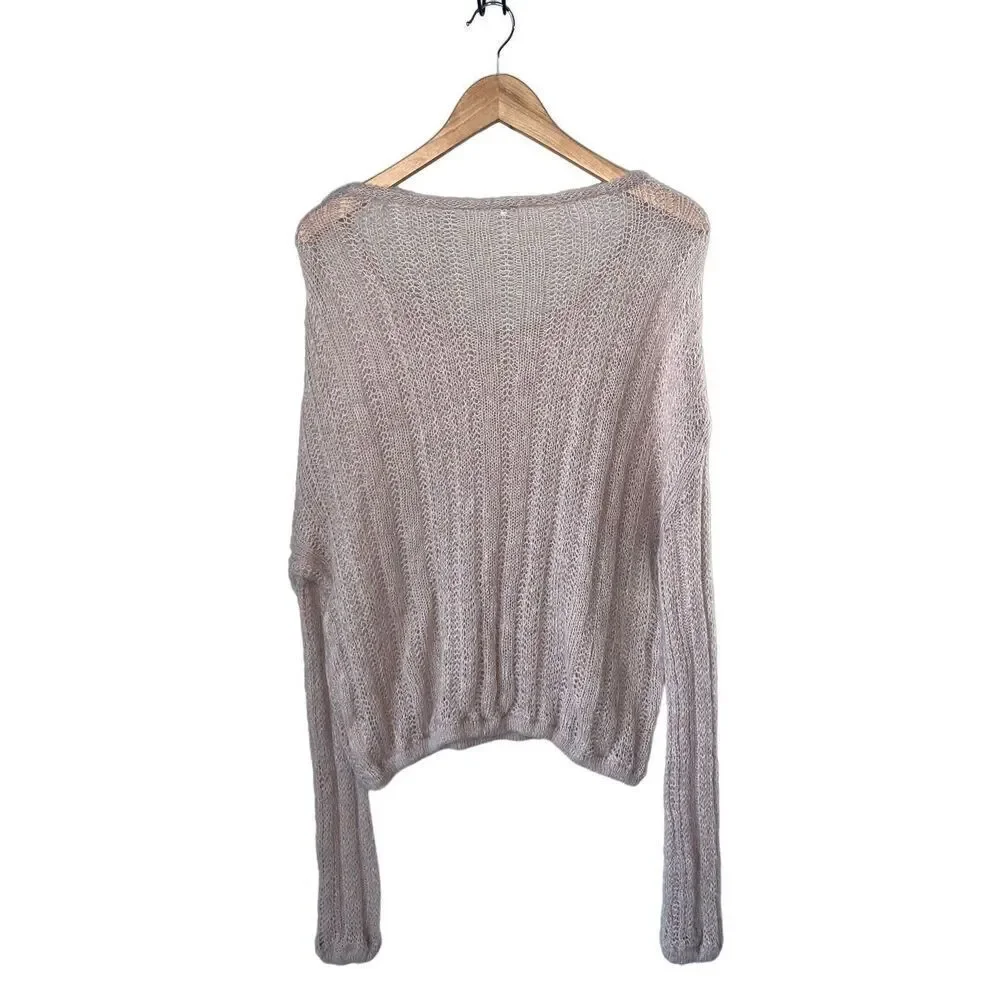 Free People Angel Soft Wool Blend Pullover Sweater in Frappuccino Combo/Blush Pi
